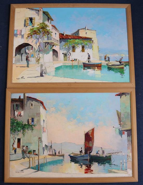 § Cecil Rochfort DOyly John (1906-1993) Mediterranean harbour scenes 18 x 26in.